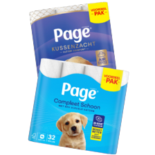 Page compleet schoon of kussenzacht toiletpapier